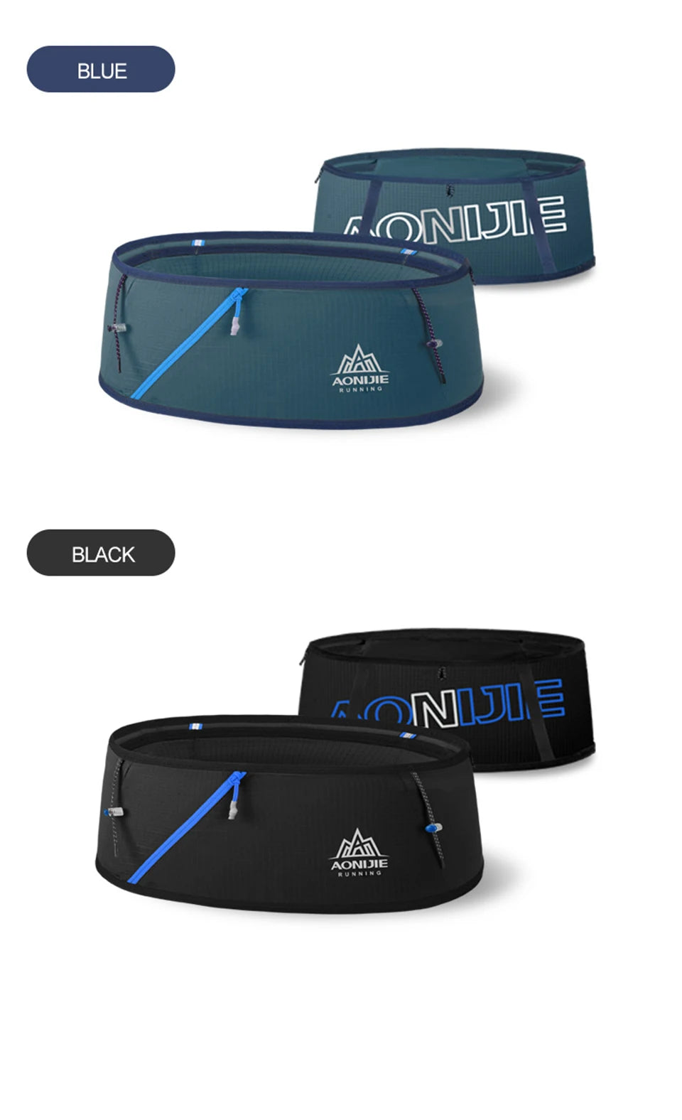 AONIJIE 4-Way Stretch Hydration Running Belt Waist Pack Travel Money Bag Trail Marathon Gym Workout Fitness Mobile Phone Holder