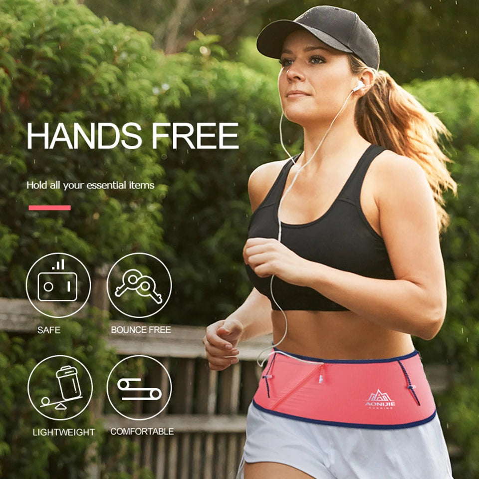 AONIJIE 4-Way Stretch Hydration Running Belt Waist Pack Travel Money Bag Trail Marathon Gym Workout Fitness Mobile Phone Holder
