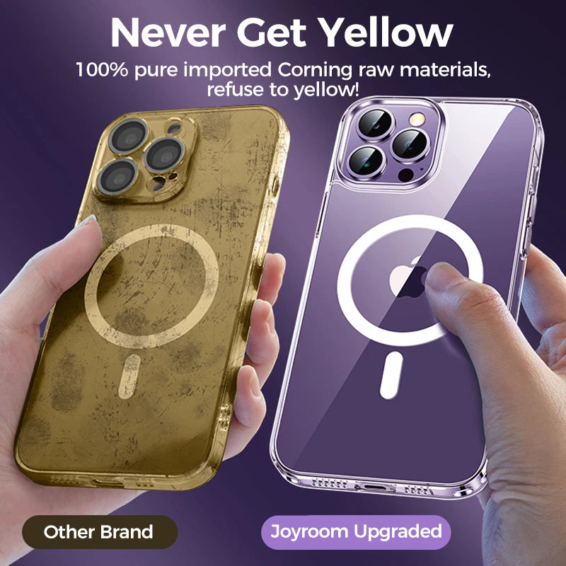 Joyroom Magnetic Case For iPhone 14, 12 Series Transparent Case Wireless Charger Magnet Cover