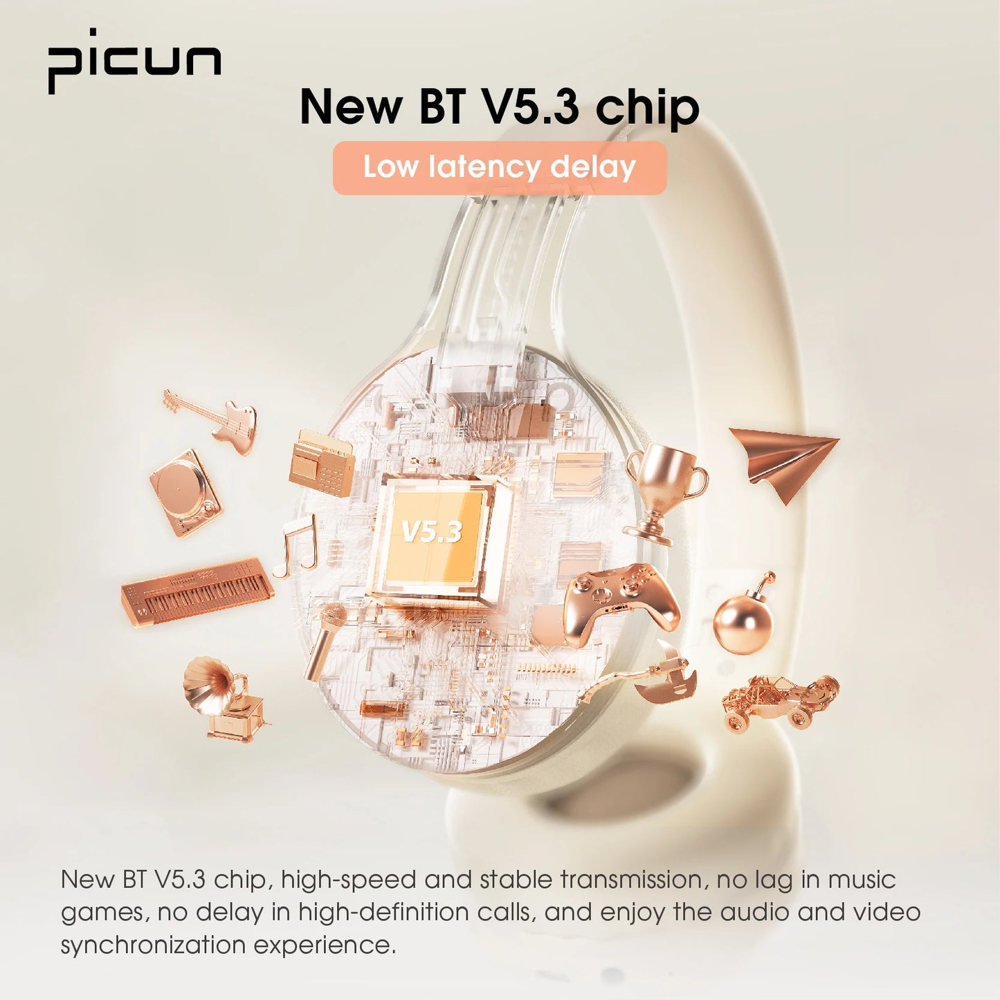 Picun B-01S Wireless Bluetooth Headphones