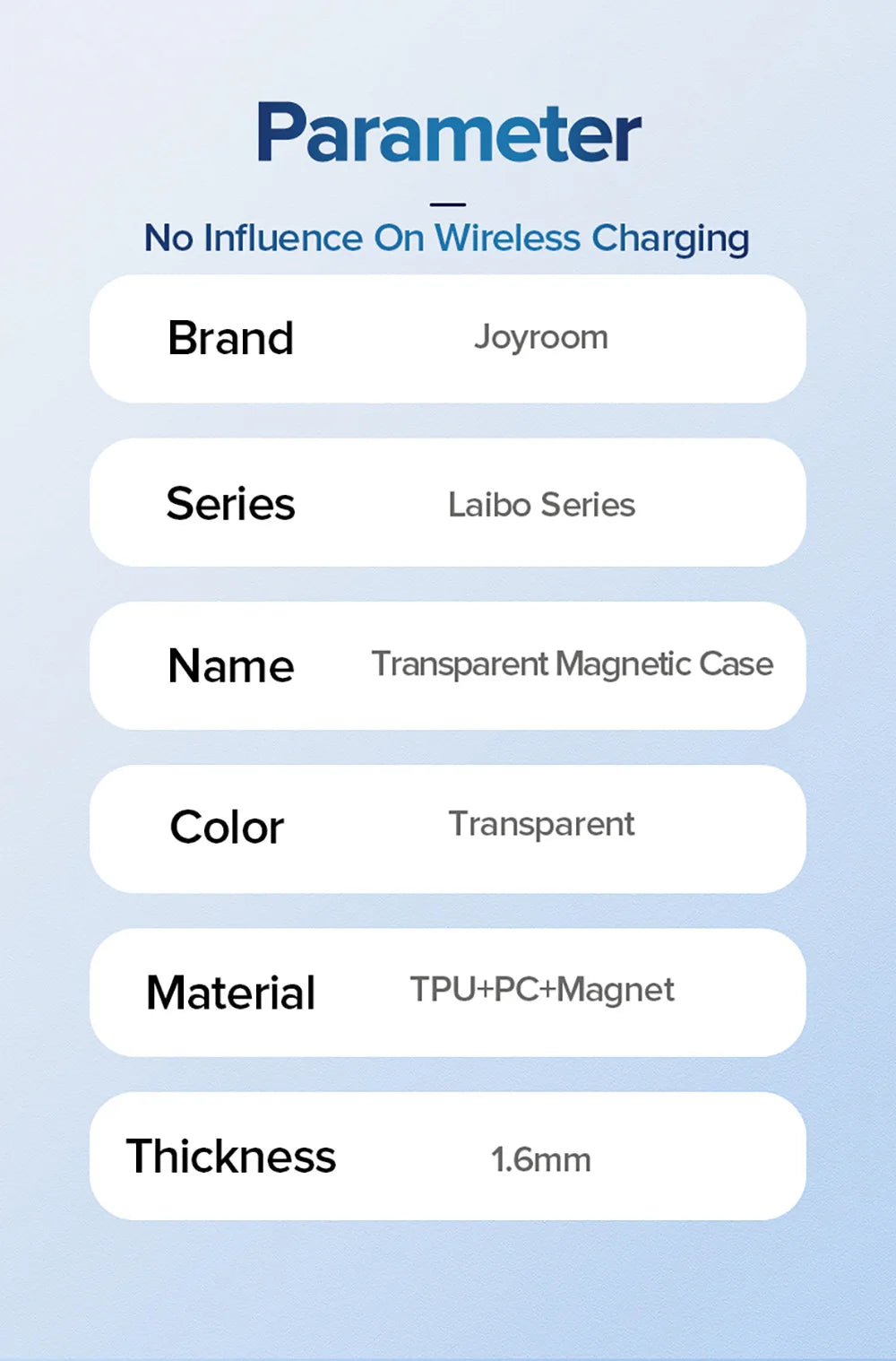 Joyroom Magnetic Case For iPhone 14, 12 Series Transparent Case Wireless Charger Magnet Cover