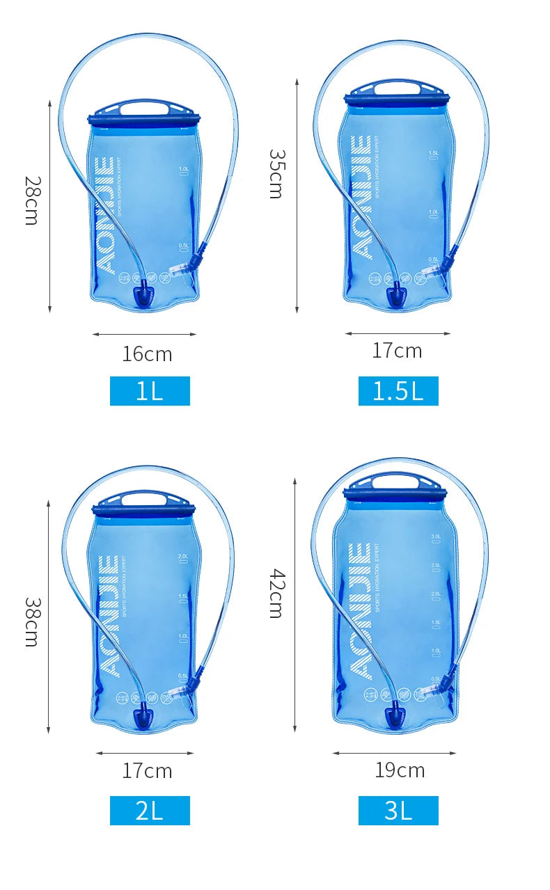 AONIJIE SD51-1L 1.5L 2L 3L Water Reservoir Water Bladder Hydration Pack Storage Bag BPA Free for Running Hydration Vest Backpack