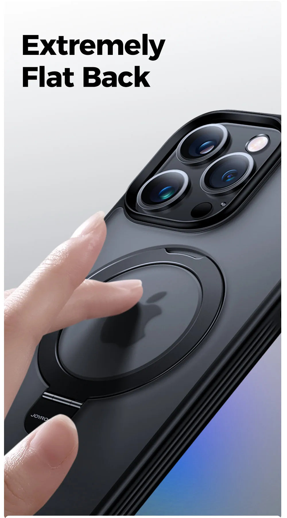 Joyroom Magnetic Phone Case for iPhone Frosted Ring Holder Phone Cover