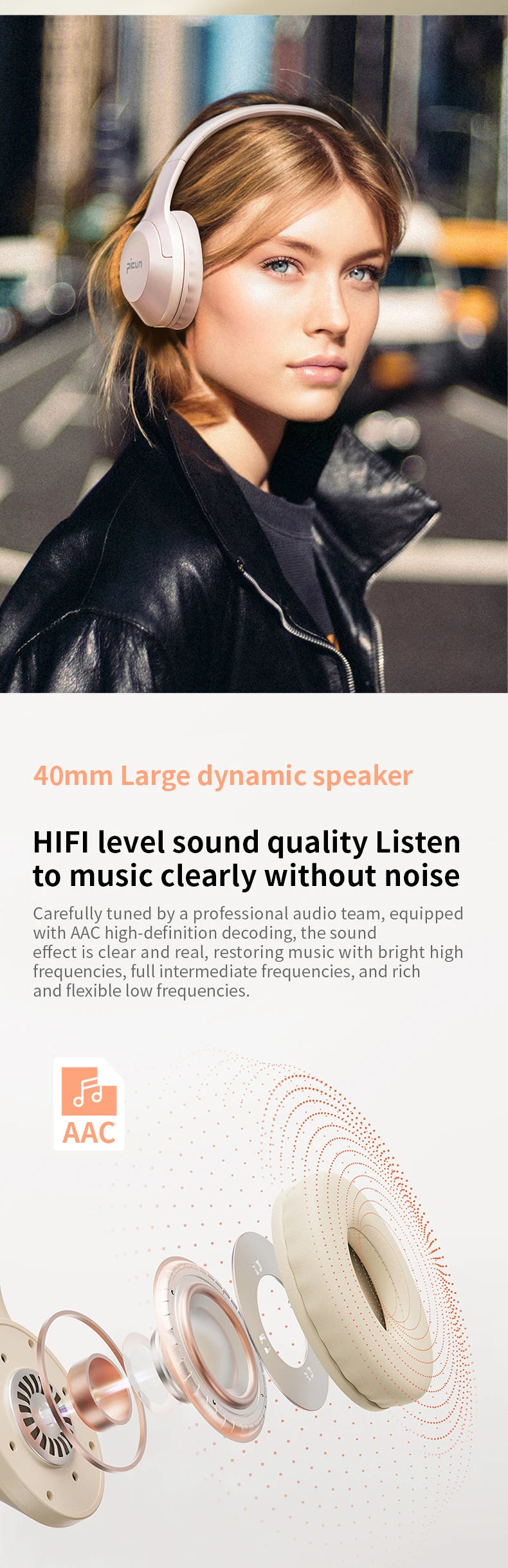 Picun B-01S Wireless Bluetooth Headphones