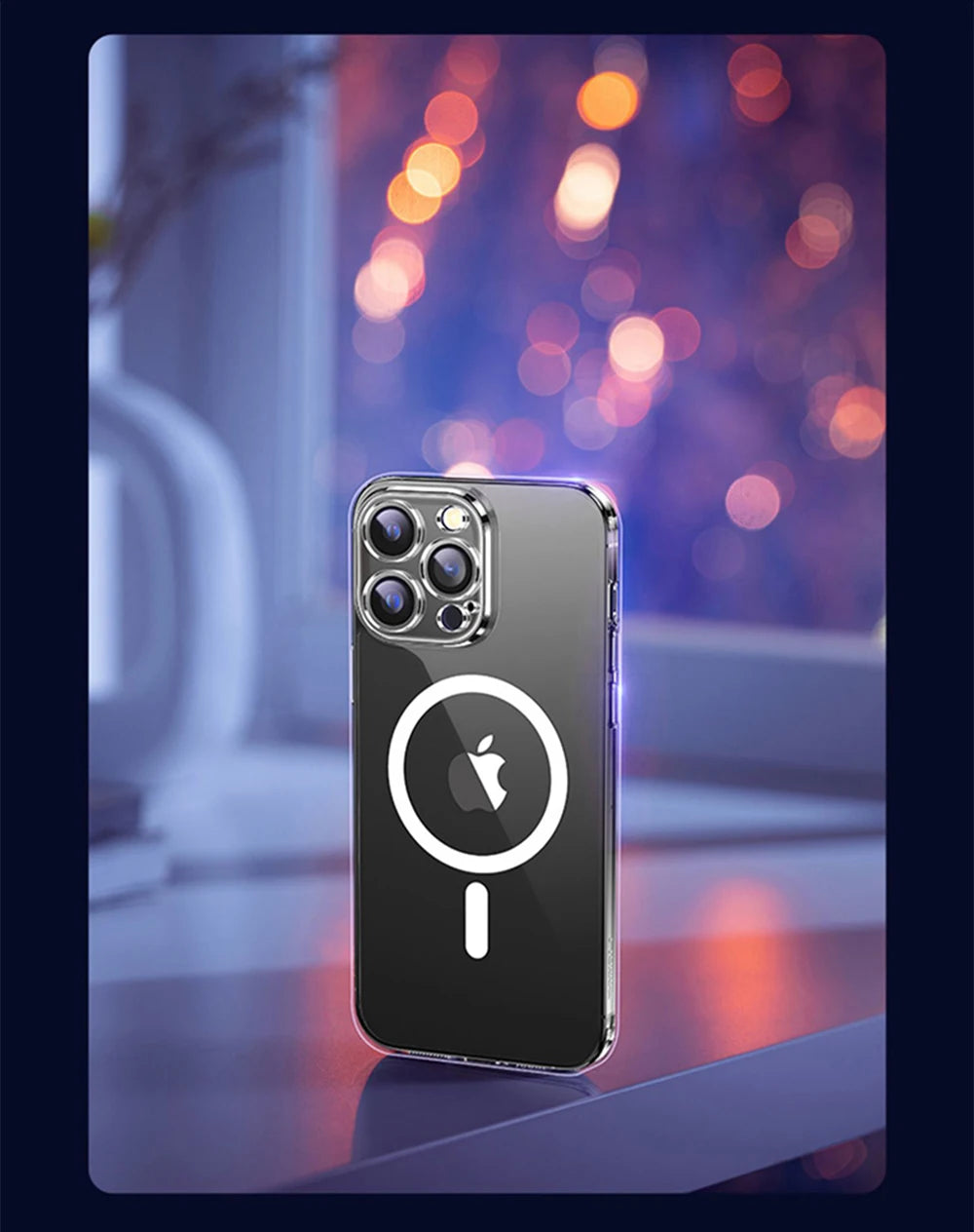 Joyroom Magnetic Case For iPhone 14, 12 Series Transparent Case Wireless Charger Magnet Cover