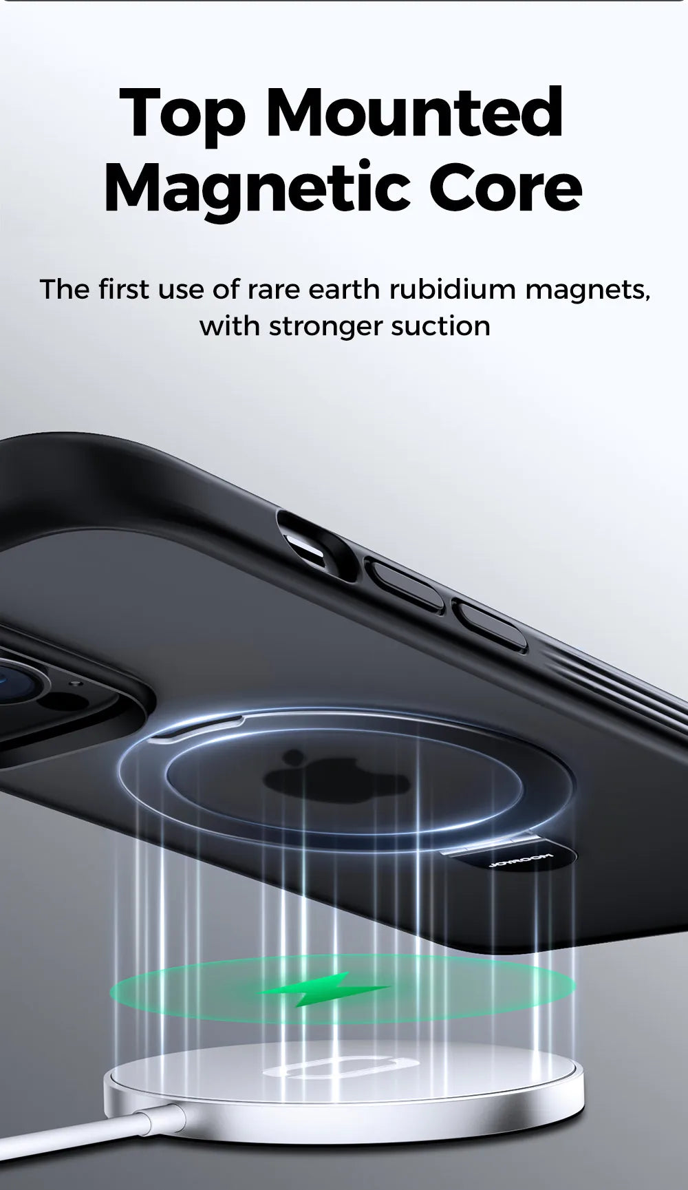 Joyroom Magnetic Phone Case for iPhone Frosted Ring Holder Phone Cover