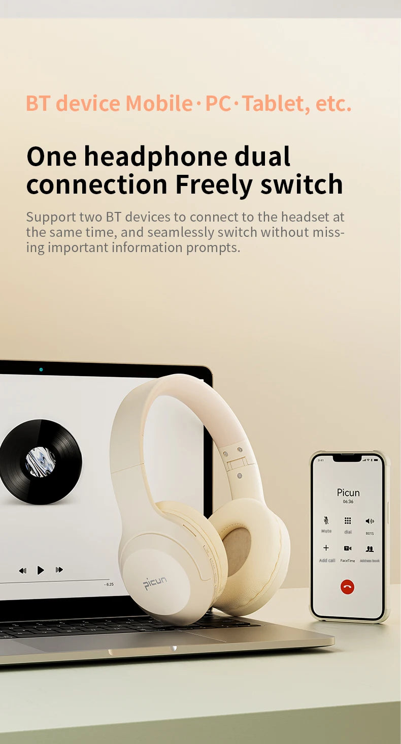 Picun B-01S Wireless Bluetooth Headphones