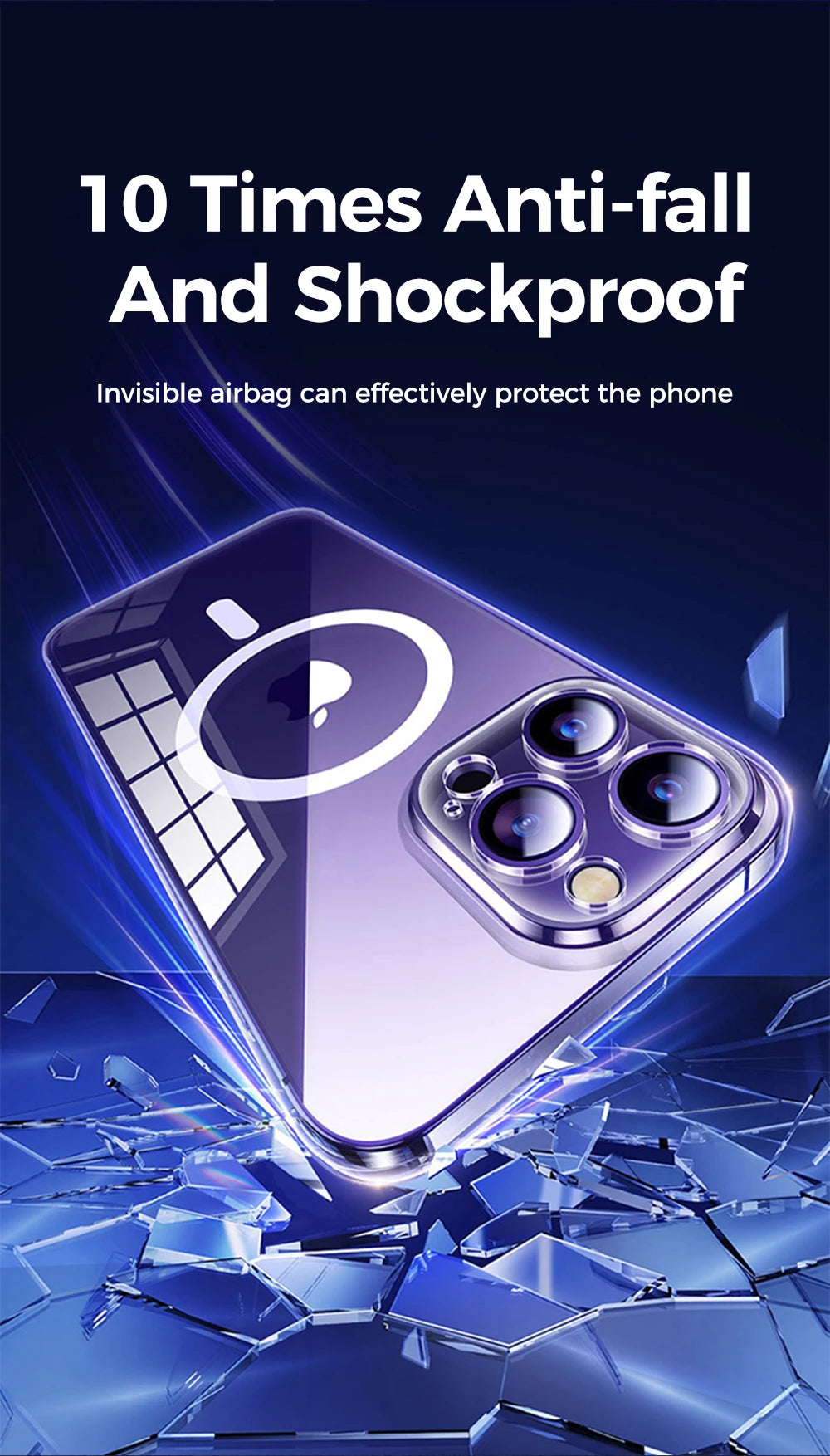 Joyroom Magnetic Case For iPhone 14, 12 Series Transparent Case Wireless Charger Magnet Cover