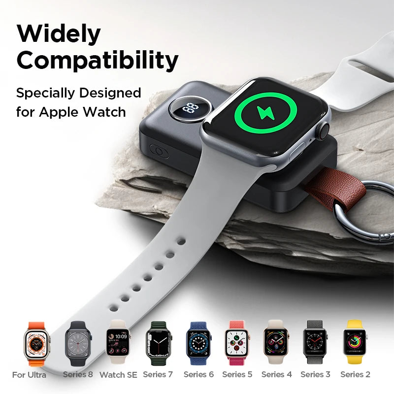 Joyroom 2000mAh Portable Wireless Charger: Magnetic Power Bank for Apple Watch Series 8/Ultra/SE/7/6/5/4/3/2