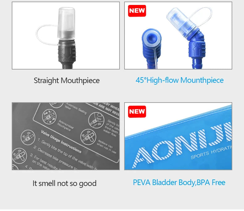 AONIJIE SD51-1L 1.5L 2L 3L Water Reservoir Water Bladder Hydration Pack Storage Bag BPA Free for Running Hydration Vest Backpack