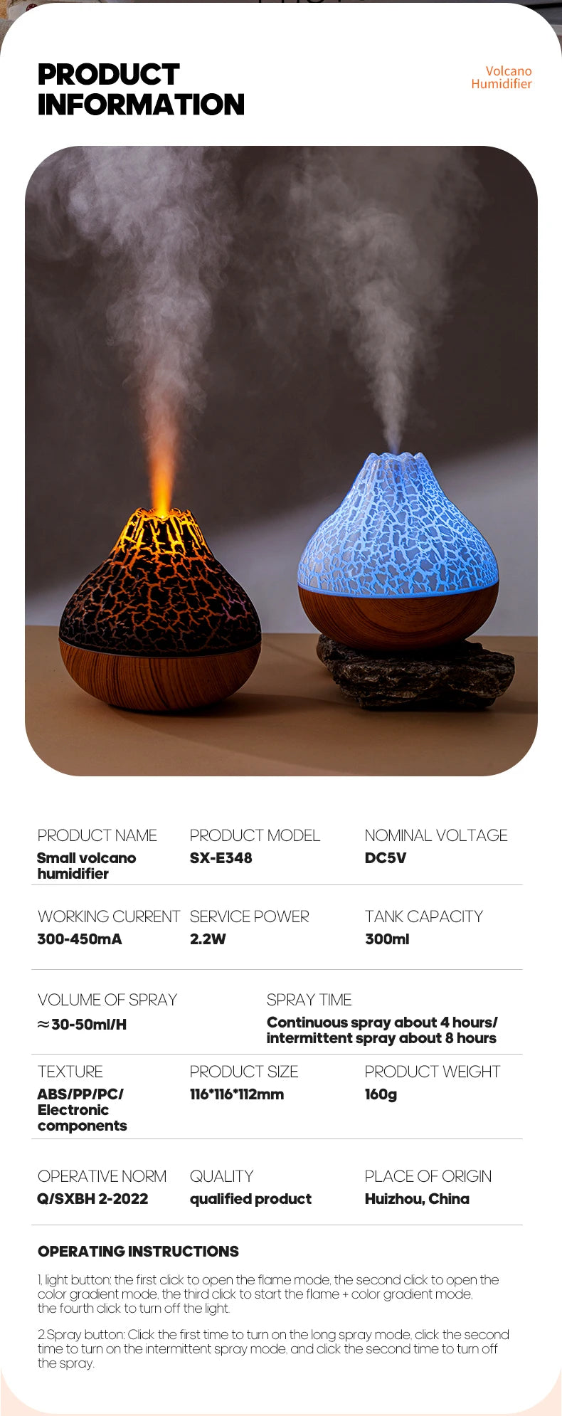 KINSCOTER Volcano Air Humidifier