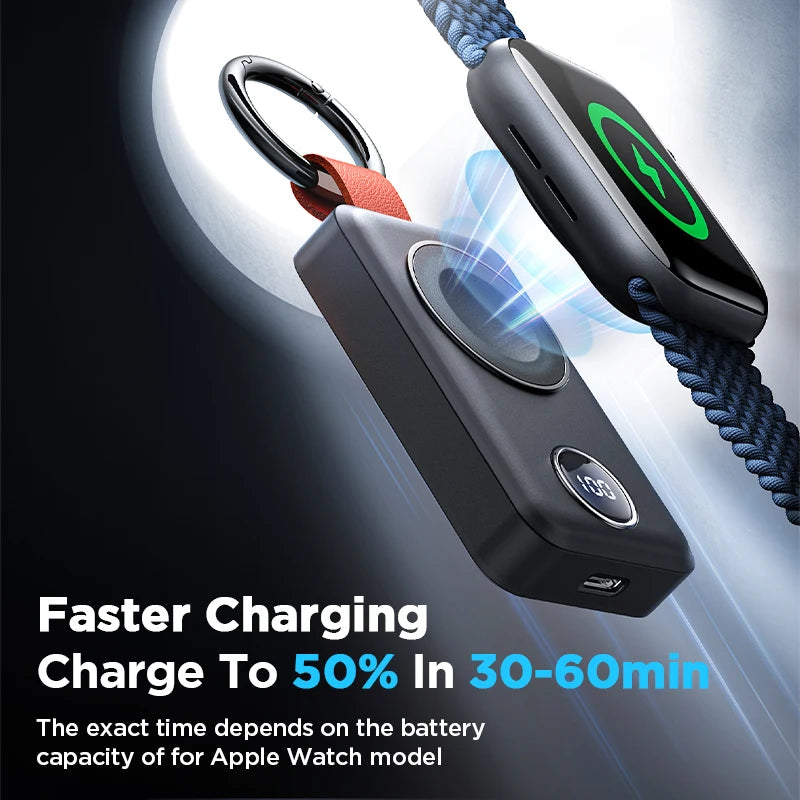 Joyroom 2000mAh Portable Wireless Charger: Magnetic Power Bank for Apple Watch Series 8/Ultra/SE/7/6/5/4/3/2