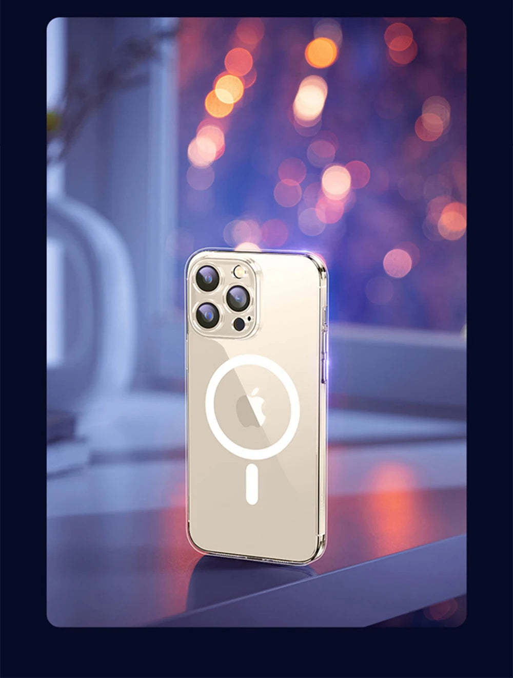 Joyroom Magnetic Case For iPhone 14, 12 Series Transparent Case Wireless Charger Magnet Cover