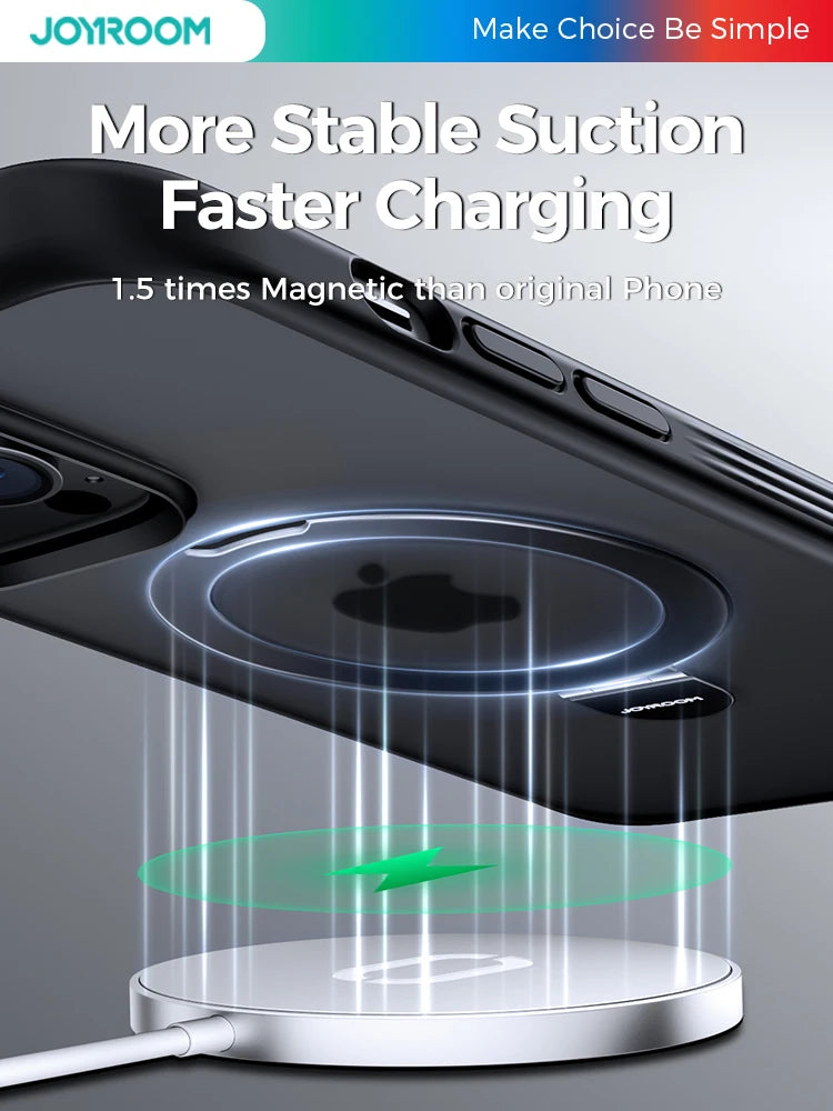 Joyroom Magnetic Phone Case for iPhone Frosted Ring Holder Phone Cover