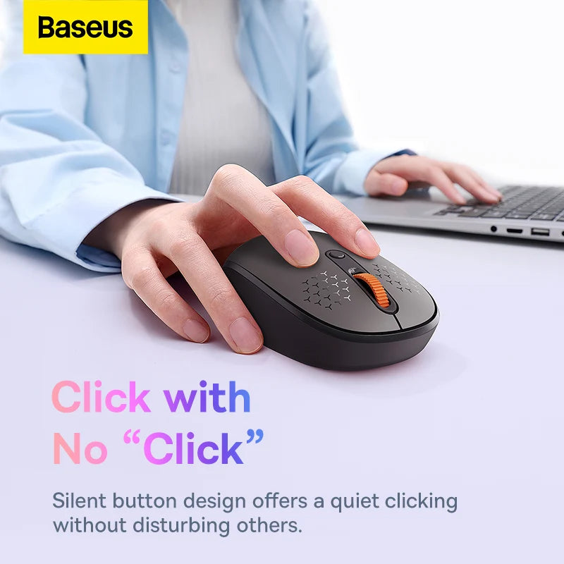 Baseus Bluetooth Wireless Mouse – Rechargeable Luminous 2.4G USB Wireless Mouse for Tablet & Computer, Portable Design