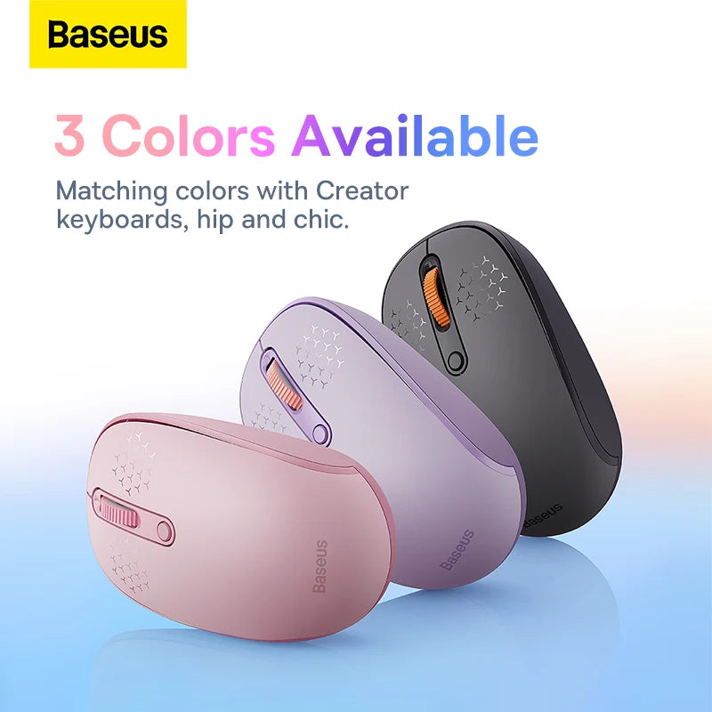 Baseus Bluetooth Wireless Mouse – Rechargeable Luminous 2.4G USB Wireless Mouse for Tablet & Computer, Portable Design