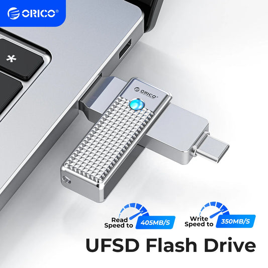 ORICO UFSD 2-in-1 Dual Flash Drive – 405MB/s High-Speed OTG Pen Drive with USB-A & Type-C Interfaces