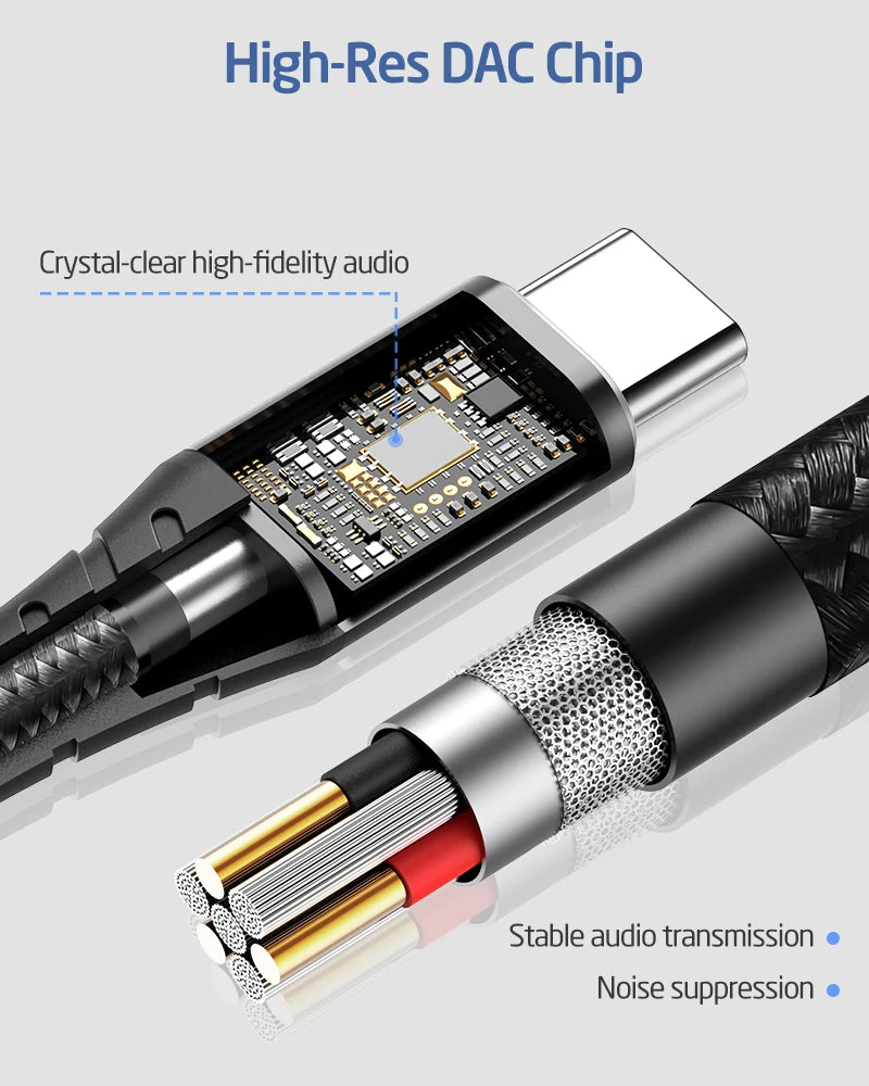 ESR USB-C to 3.5mm AUX Headphones Adapter – Audio Cable for iPad, iPhone, Samsung, and AUX Earphone Converter