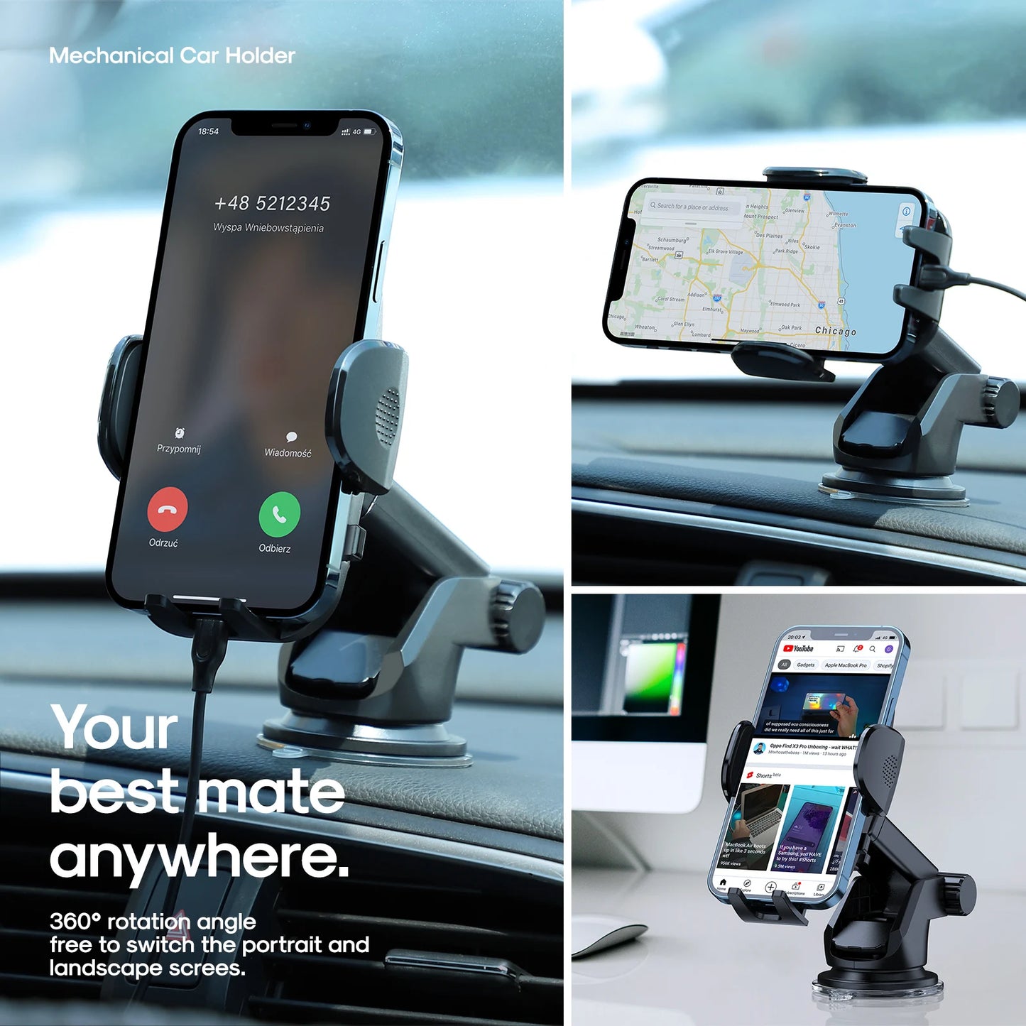 Joyroom Portable Car Phone Holder with Long Arm