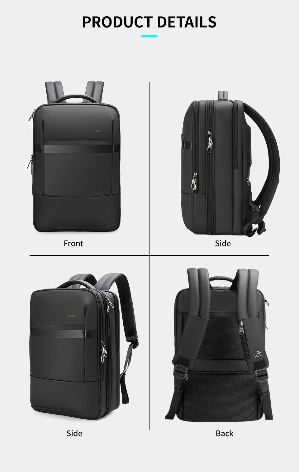 TIGERNU Anti-Theft 15.6-Inch Laptop Backpack  – TPU Waterproof Travel and School Bag with Lifetime Warranty