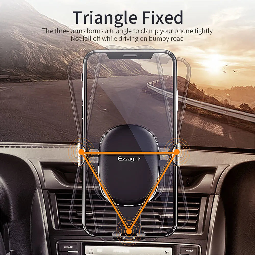 Essager Gravity Car Phone Holder - Universal Mount for Samsung, iPhone, and Other Phones