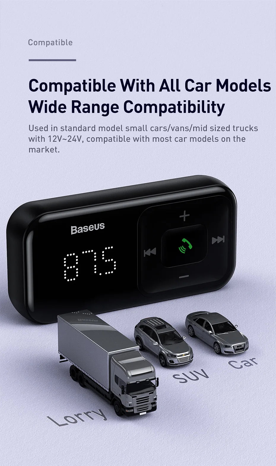 Baseus Car FM Transmitter Bluetooth 5.0