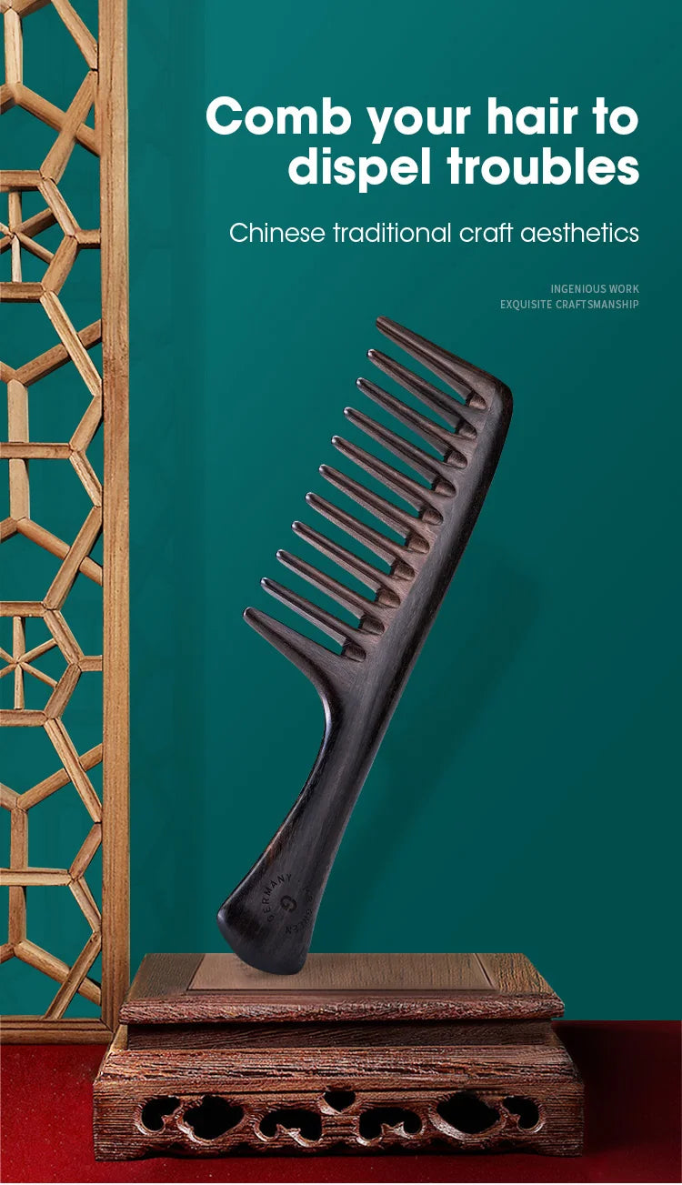 MR.GREEN Natural Wood Luxury Wide Tooth Comb