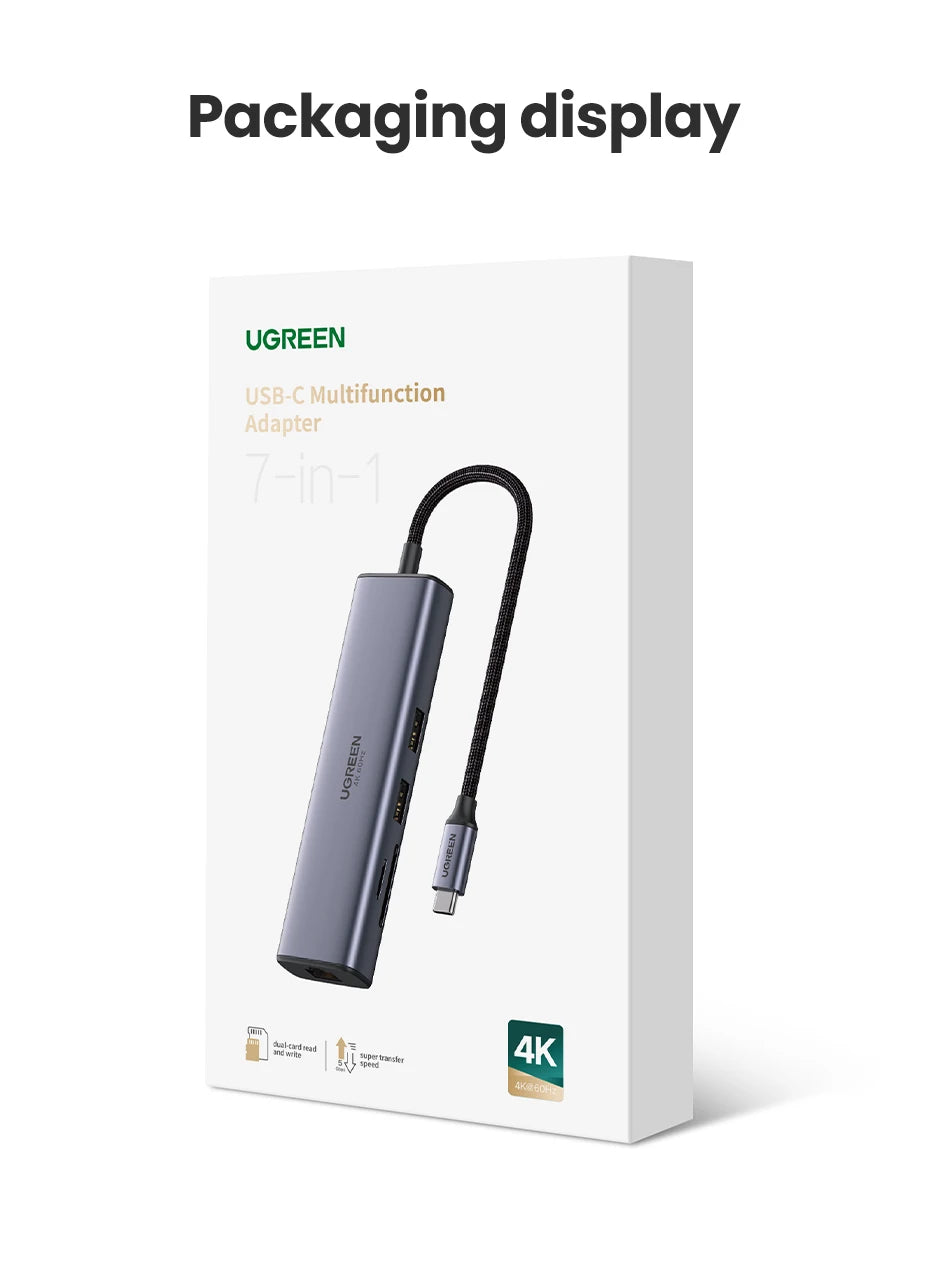 UGREEN USB-C Hub – 4K 60Hz Type-C to HDMI 2.0 Adapter with USB 3.0 for MacBook, PC, Laptop Accessories