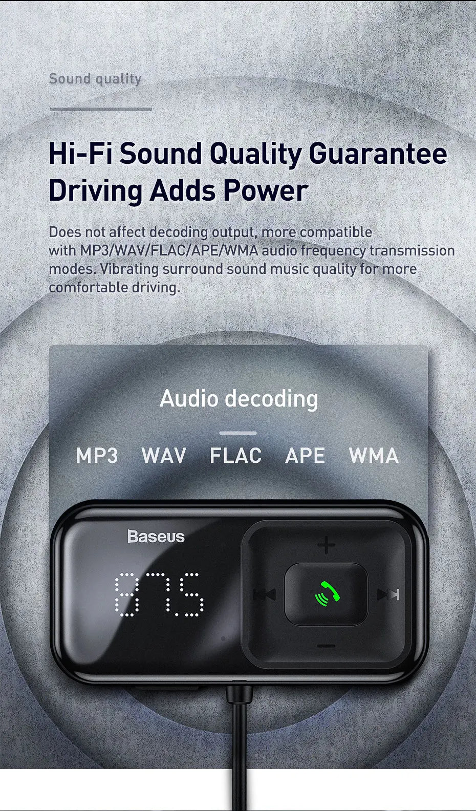 Baseus Car FM Transmitter Bluetooth 5.0