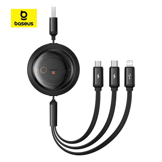 Baseus Retractable 100W 3-in-1 Fast USB Cable