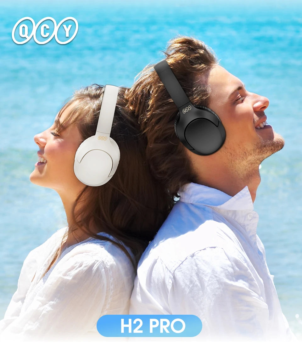 QCY H2 Pro Wireless Headphones – Bluetooth 5.3, 40mm Drivers, 70 Hours Playtime, Dual Connectivity