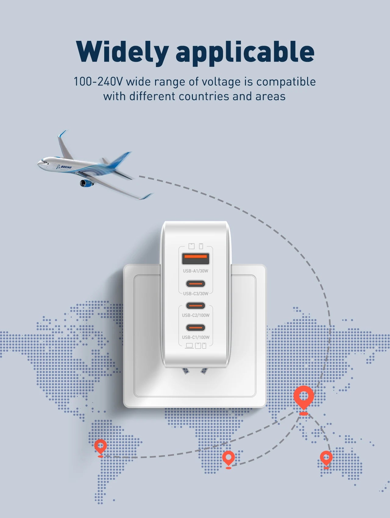 LDNIO 100W GaN Multi-Port Type C Travel/Office Adapter