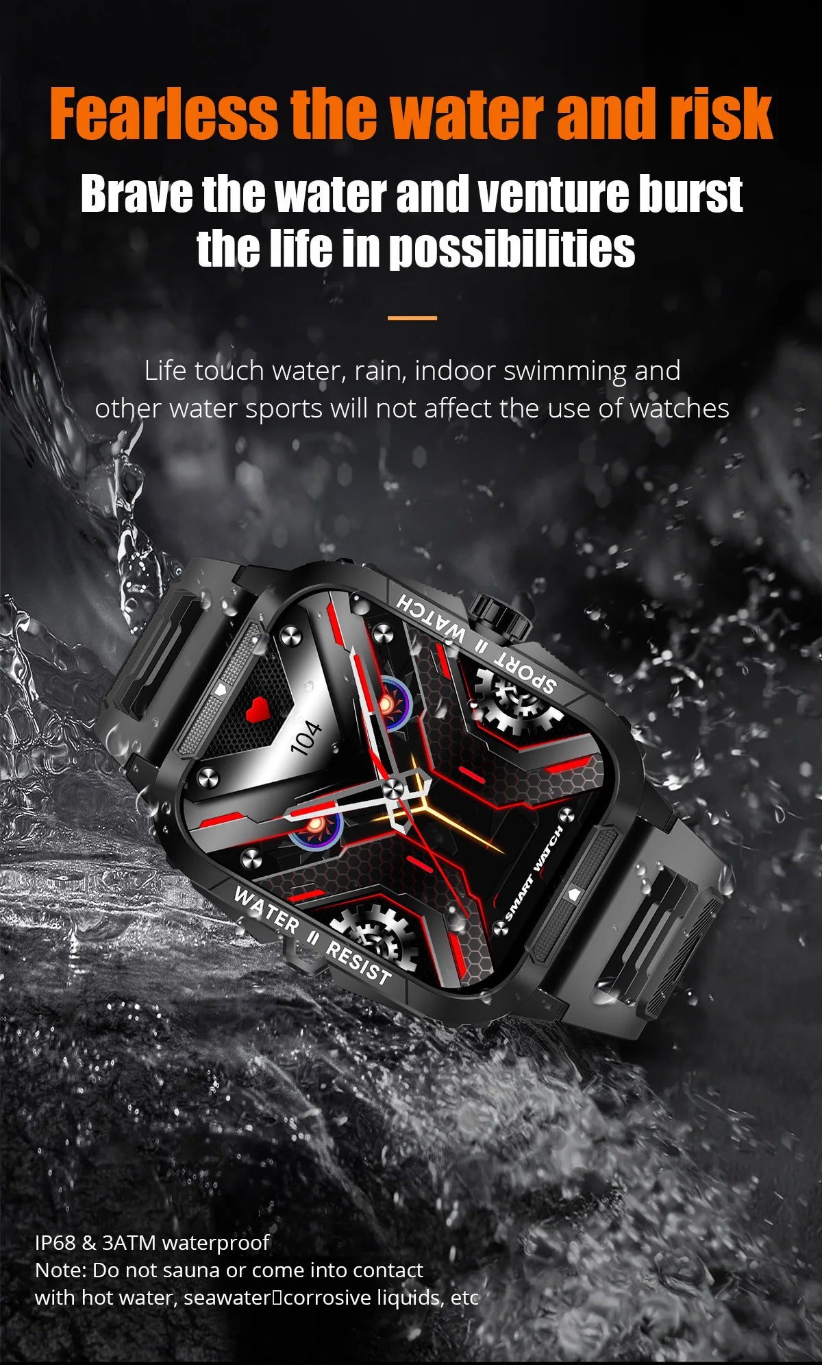 COLMI P76 Military Smartwatch - 1.96" Display, Bluetooth Call, 3ATM IP68 Waterproof, Outdoor & Sports Fitness Watch