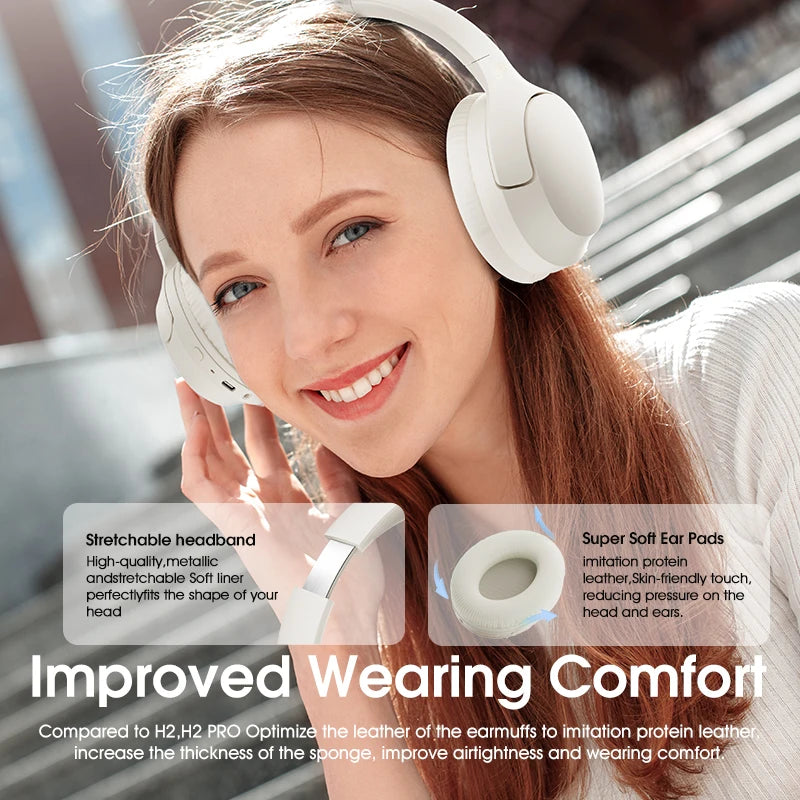 QCY H2 Pro Wireless Headphones – Bluetooth 5.3, 40mm Drivers, 70 Hours Playtime, Dual Connectivity