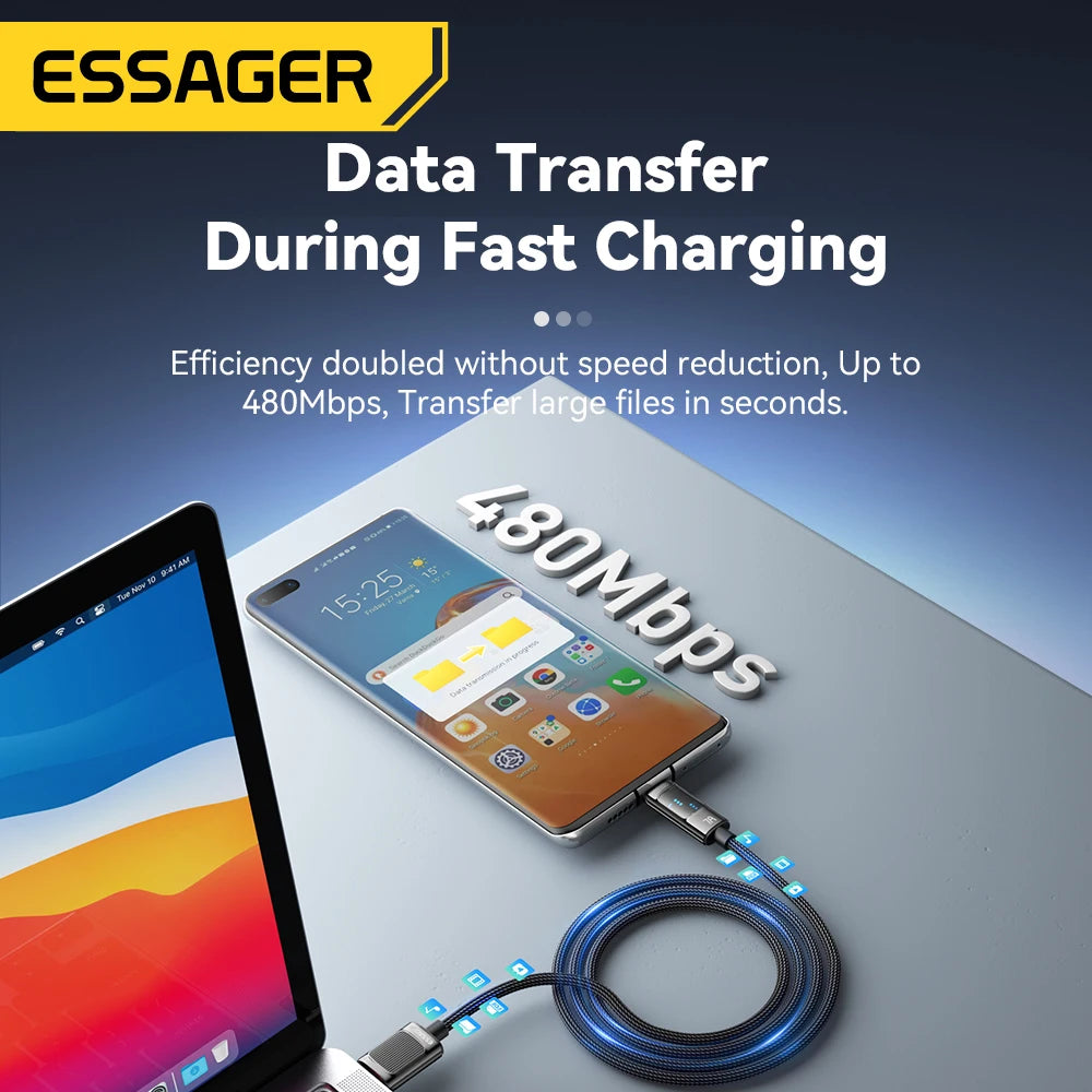 Essager 7A USB Type C Cable 100W/88W Fast Charging USB C