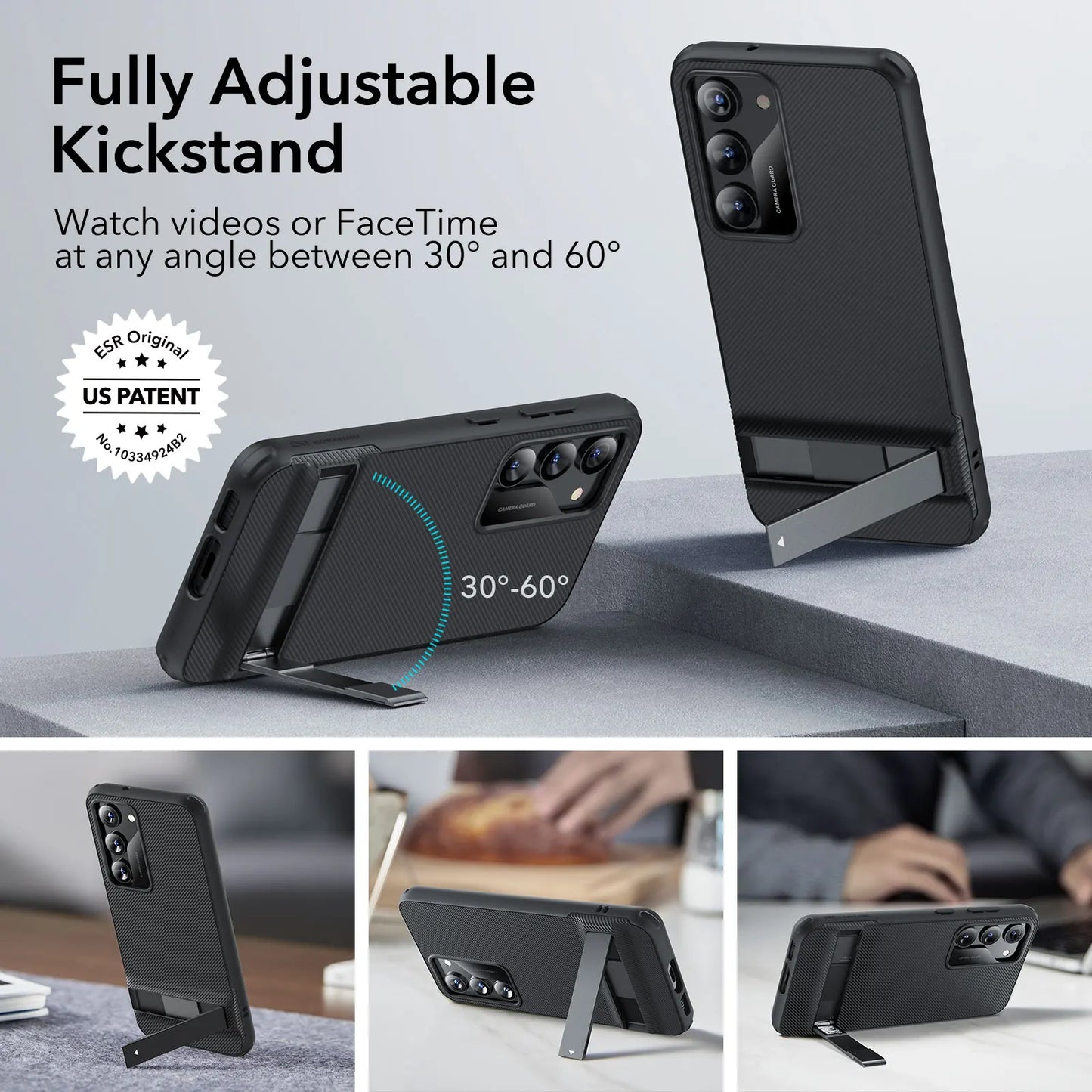 ESR Boost Kickstand Case for Galaxy S23 & S24 Series – Military-Grade Protective Cover for S23 Ultra, S23+, and S24