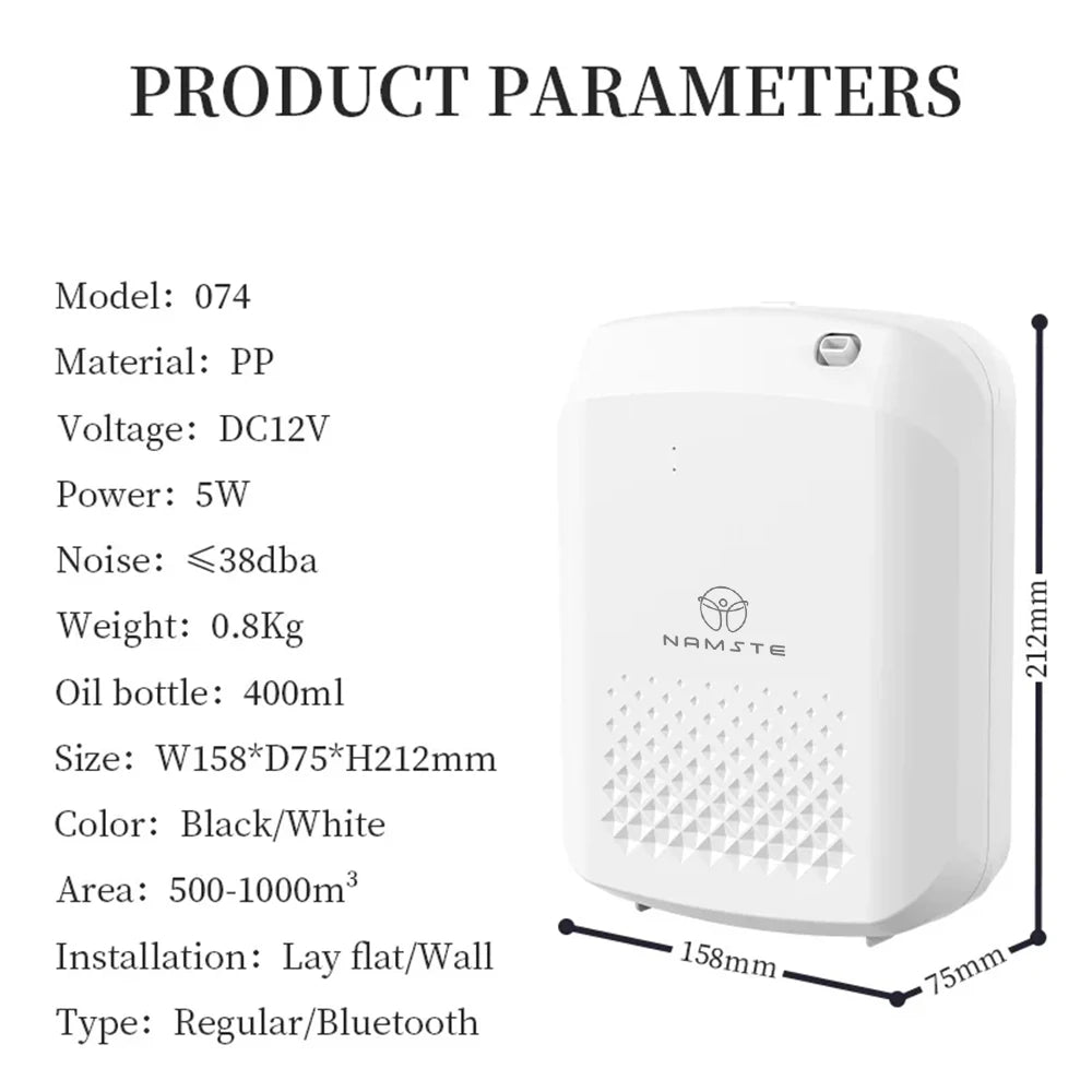 NAMSTE Smart Aroma Diffuser | Professional Fragrance Diffuser up to 1000m³  Large Room With Fan and Bluetooth Control