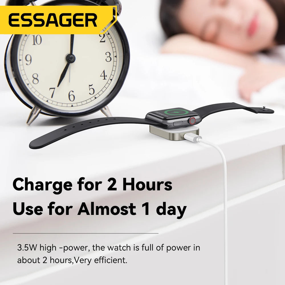 Essager Magsafe For Apple Watch Series 2-8 | Magnetic Fast Charging Dock Station | Portable Travel Wireless Charger For iWatch