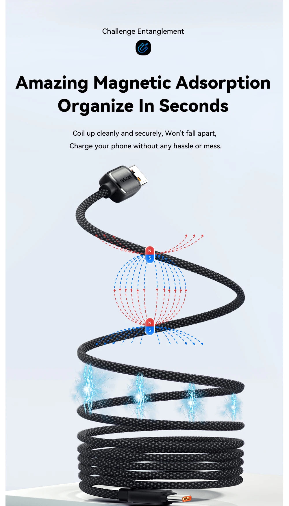 Essager 7A 100W USB Type-C Magnetic Fast Charging Data Cable