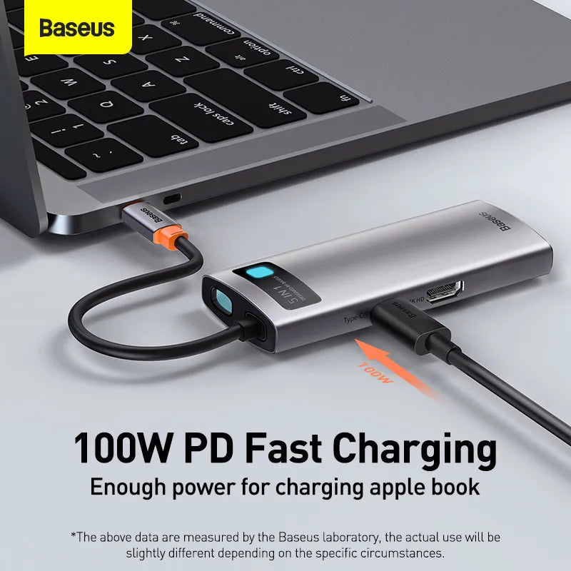 Baseus USB C HUB USB 3.0 3.0 Type C Multi HUB, Ethernet Network HUB Dock Station, Splitter