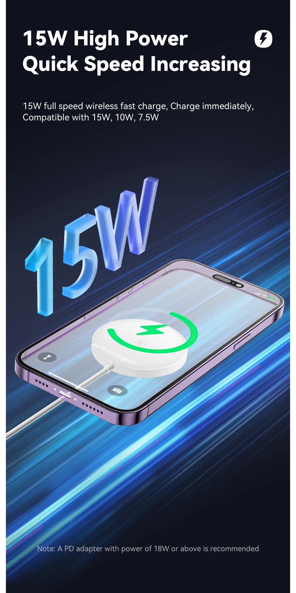 Essager 15W Magnetic Qi Wireless Charger: Fast Charging with PD Type-C