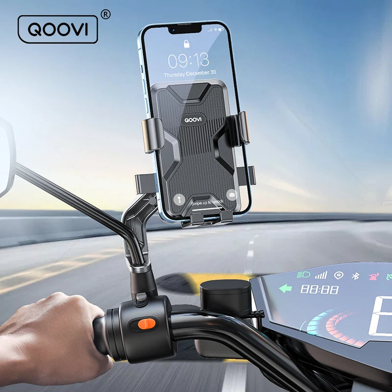 QOOVI Motorcycle/Bike Phone Holder - Universal Mobile Mount for Smartphones