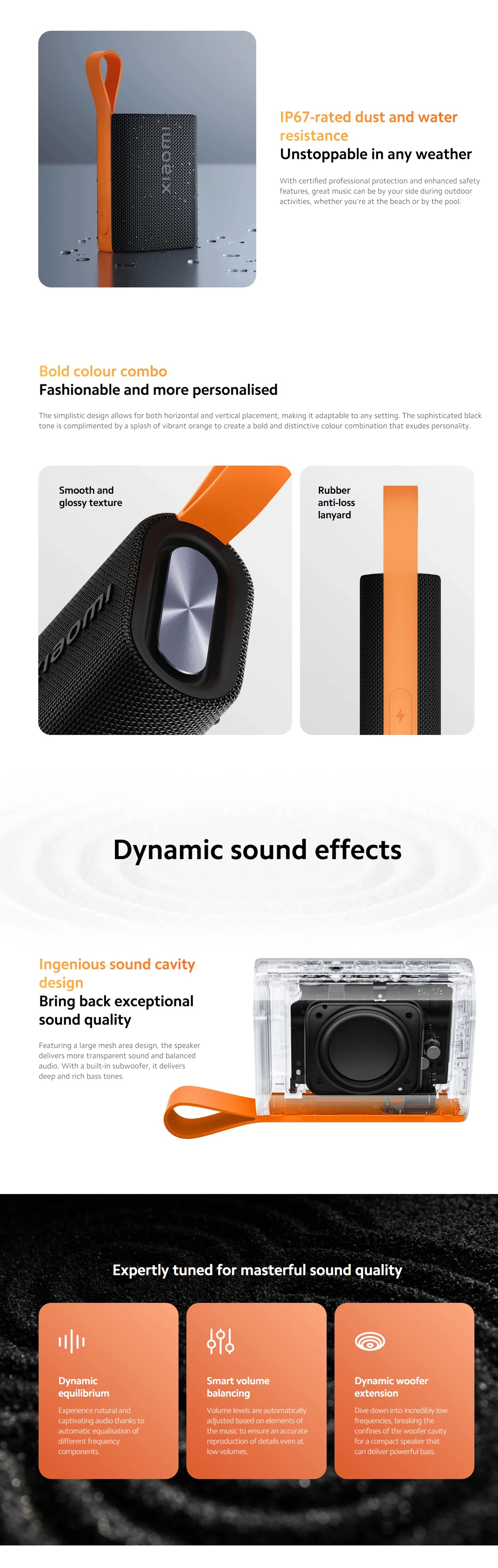 Xiaomi Sound Pocket IP67 Bluetooth 5.4 Portable Speaker TWS Stereo Combo 1000mAh 10-Hour Ultra-Long Battery Life