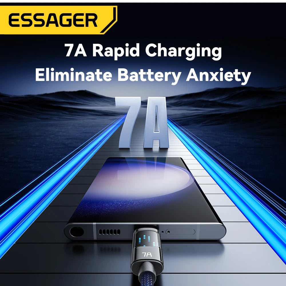 Essager 7A USB Type C Cable 100W/88W Fast Charging USB C