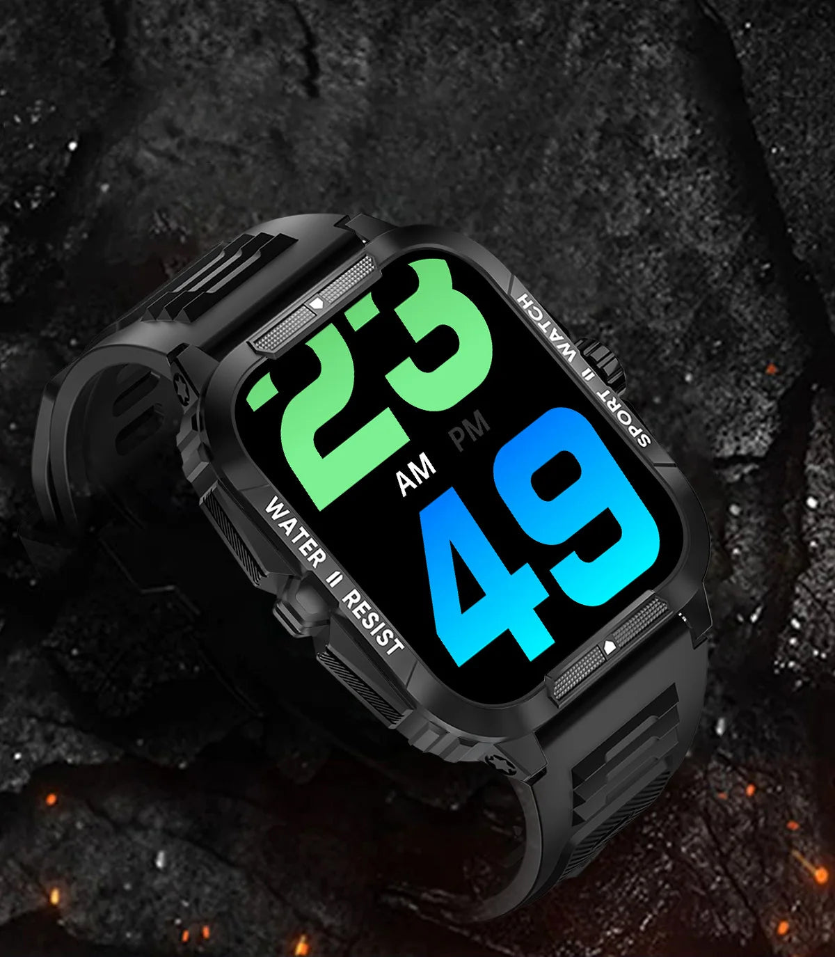 COLMI P76 Military Smartwatch - 1.96" Display, Bluetooth Call, 3ATM IP68 Waterproof, Outdoor & Sports Fitness Watch