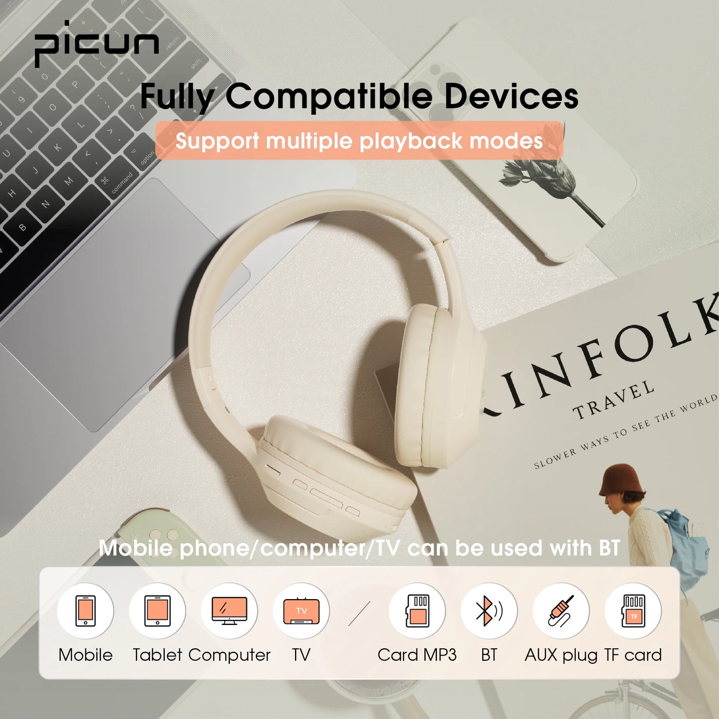 Picun B-01S Wireless Bluetooth Headphones