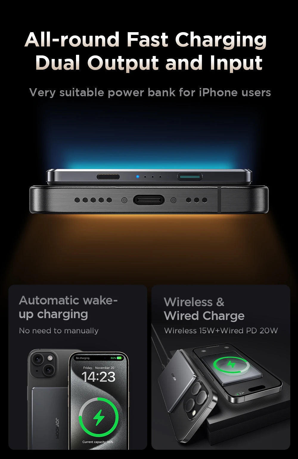 Joyroom 9mm Super Thin 20W 5000mAh Wireless Power Bank