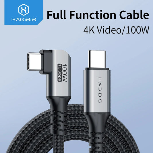 Hagibis USB-C to USB-C Cable 10Gbps 4K 60Hz Video 100W Fast Charging USB 3.2 Gen 2