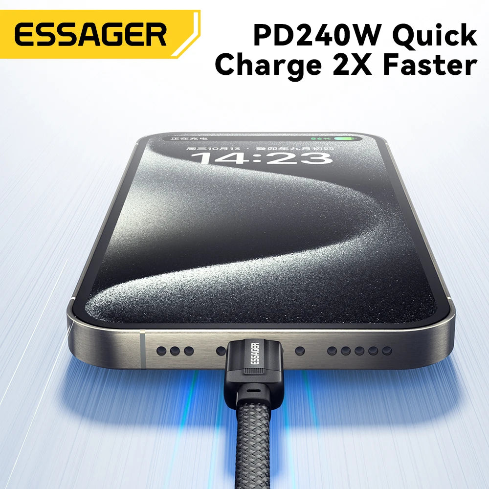 Essager Magnetic 240W USB-C to USB-C PD Fast Charging Cable for Smartphones, Tablets, Laptops, Power Banks  QC 4.0