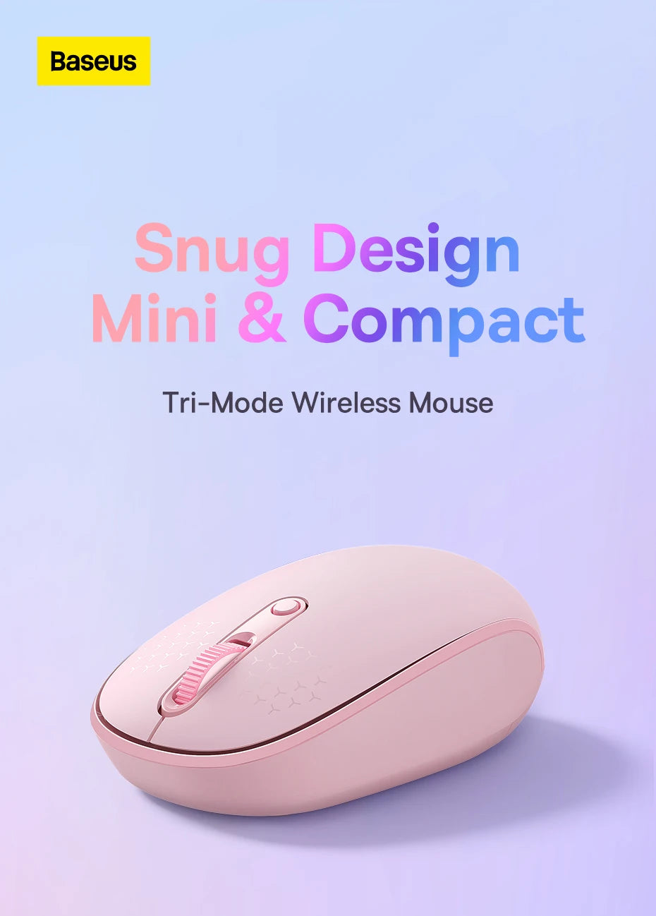 Baseus Bluetooth Wireless Mouse – Rechargeable Luminous 2.4G USB Wireless Mouse for Tablet & Computer, Portable Design